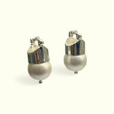 Brinco Prata com Pérola Shell Lady Di